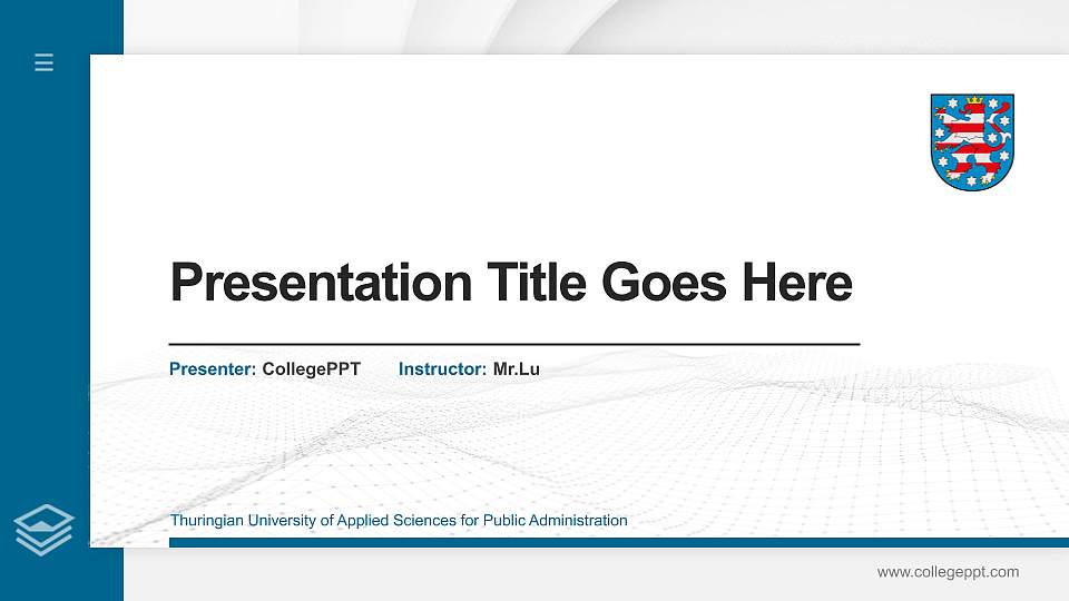 Thuringian University of Applied Sciences for Public Administration Thesis Proposal/Graduation Defense PPT Template16:9 ratio PPT effect preview image