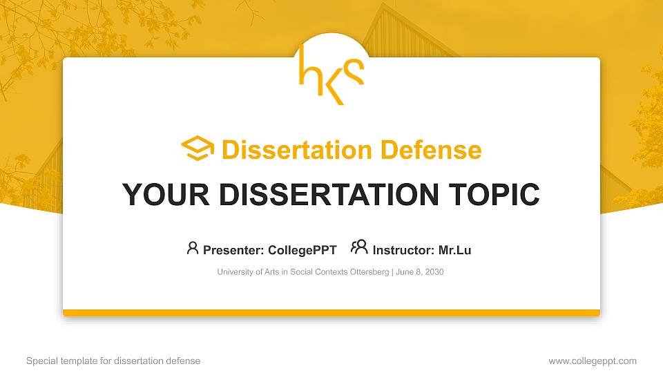 University of Arts in Social Contexts Ottersberg Graduation Thesis Defense PPT Template16:9 ratio PPT effect preview image