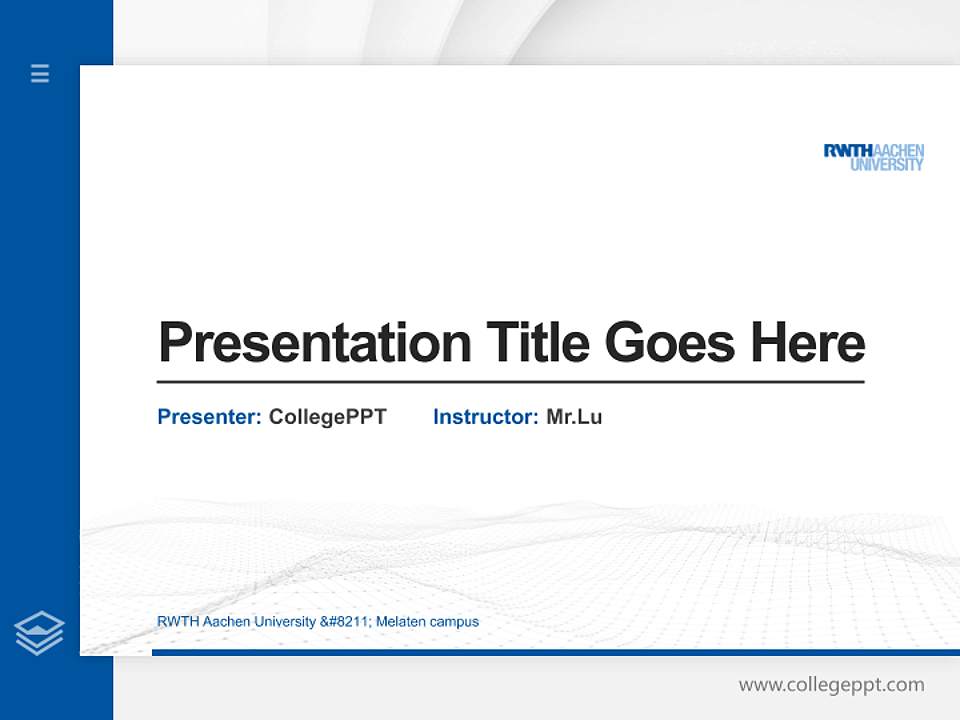 RWTH Aachen University – Melaten campus Thesis Proposal/Graduation Defense PPT Template4:3 ratio PPT effect preview image5