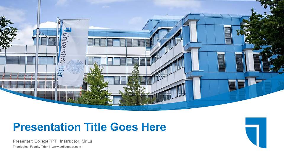 Theological Faculty Trier Course/Courseware Creation PPT Template16:9 ratio PPT effect preview image