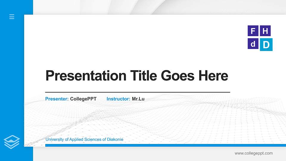 University of Applied Sciences of Diakonie Thesis Proposal/Graduation Defense PPT Template16:9 ratio PPT effect preview image