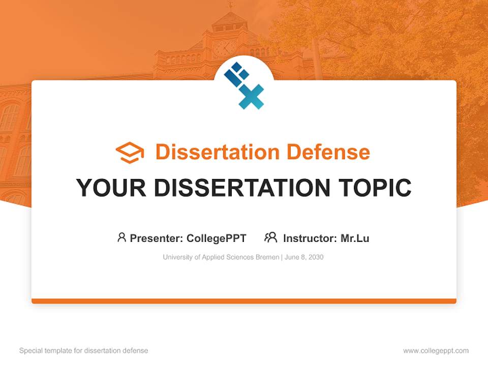 University of Applied Sciences Bremen Graduation Thesis Defense PPT Template4:3 ratio PPT effect preview image7
