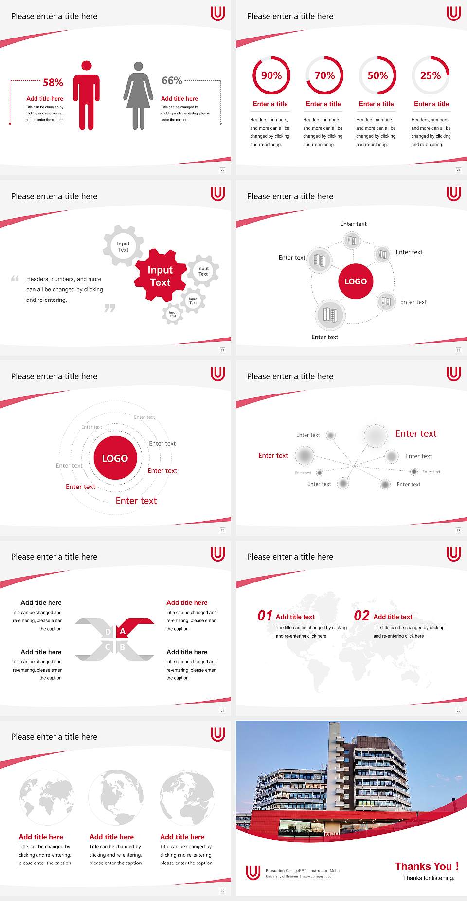 University of Bremen Course/Courseware Creation PPT Template4:3 ratio PPT effect preview image4