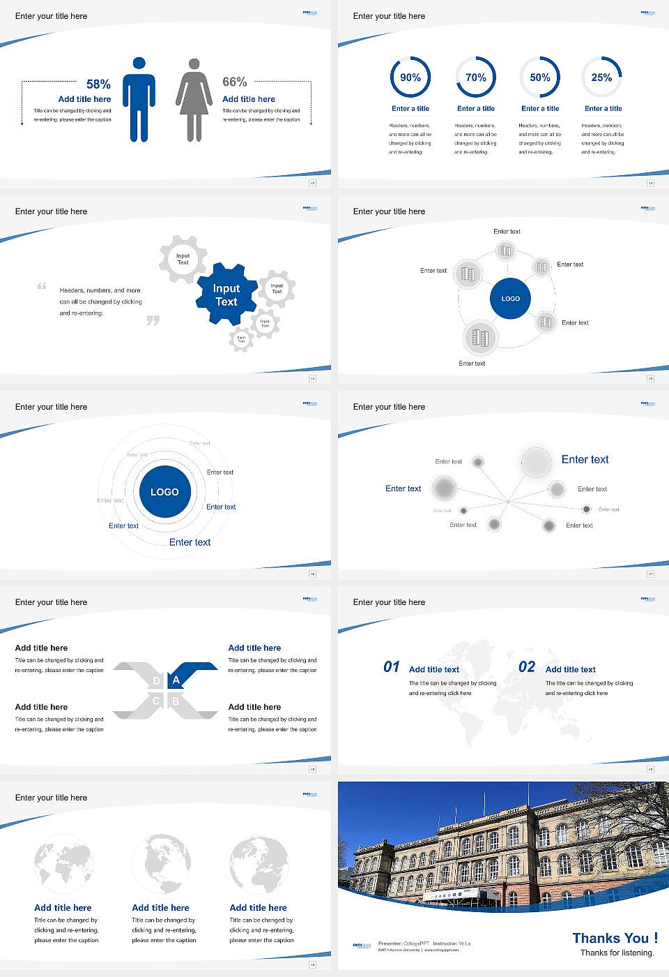 RWTH Aachen University Course/Courseware Creation PPT Template16:9 ratio PPT effect preview image4