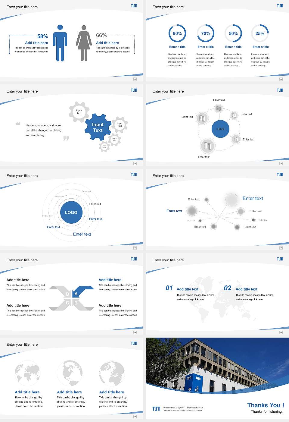 Technical University of Munich Course/Courseware Creation PPT Template16:9 ratio PPT effect preview image4