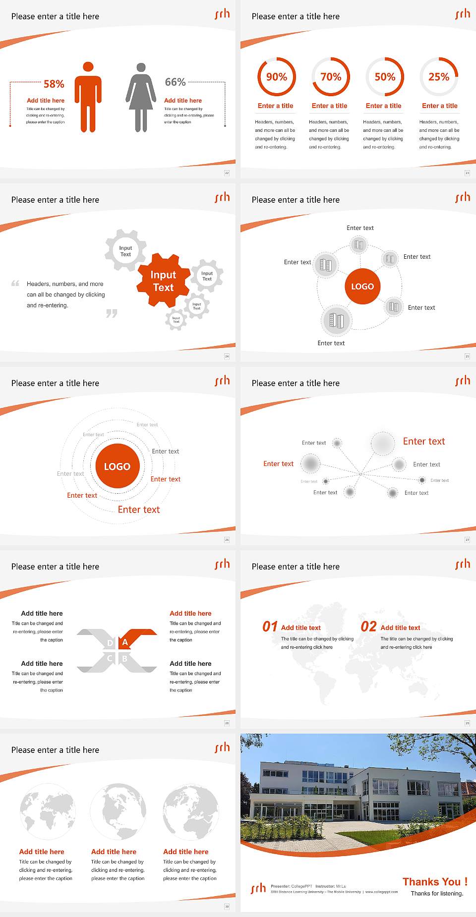 SRH Distance Learning University – The Mobile University Course/Courseware Creation PPT Template4:3 ratio PPT effect preview image4