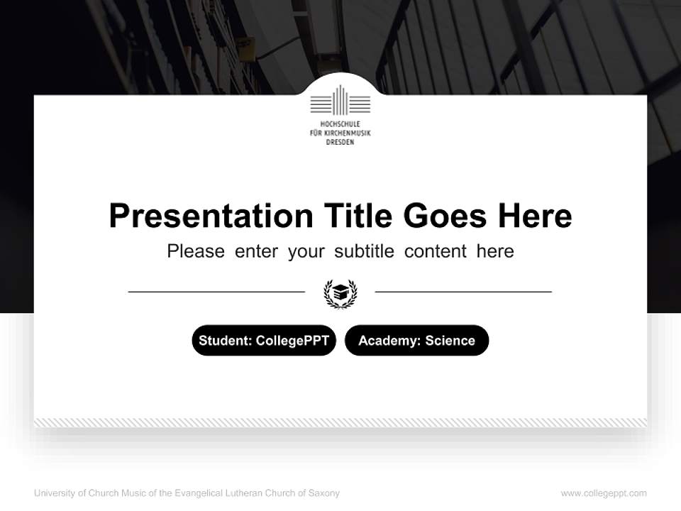 University of Church Music of the Evangelical Lutheran Church of Saxony National Scholarship Defense PPT Template4:3 ratio PPT effect preview image4