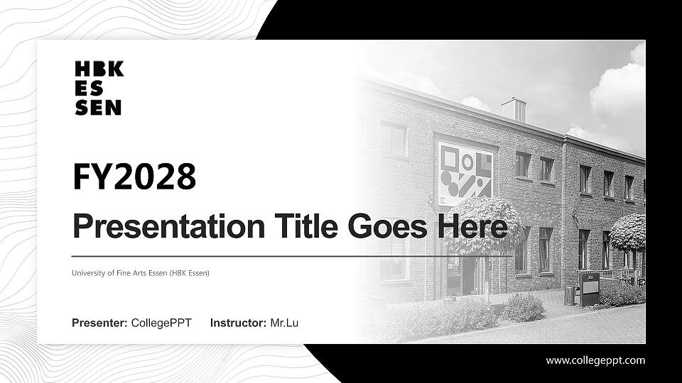 University of Fine Arts Essen (HBK Essen) Academic Presentation/Research Findings Report PPT Template16:9 ratio PPT effect preview image