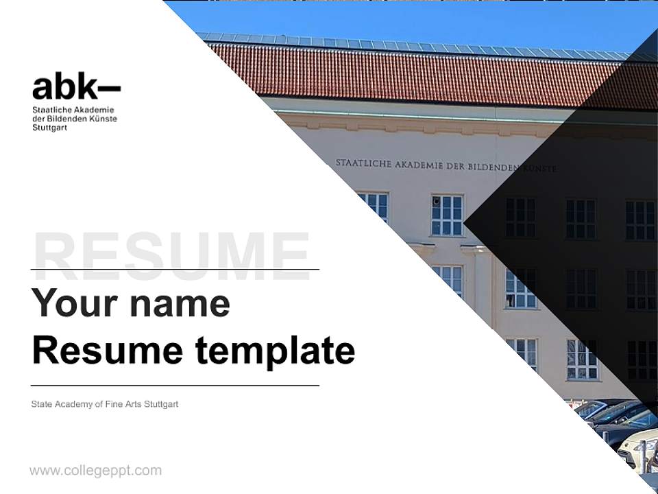 State Academy of Fine Arts Stuttgart Resume PPT Template4:3 ratio PPT effect preview image5
