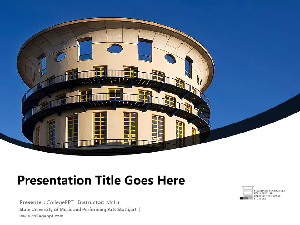State University of Music and Performing Arts Stuttgart Course/Courseware Creation PPT Template4:3 ratio PPT effect preview image5