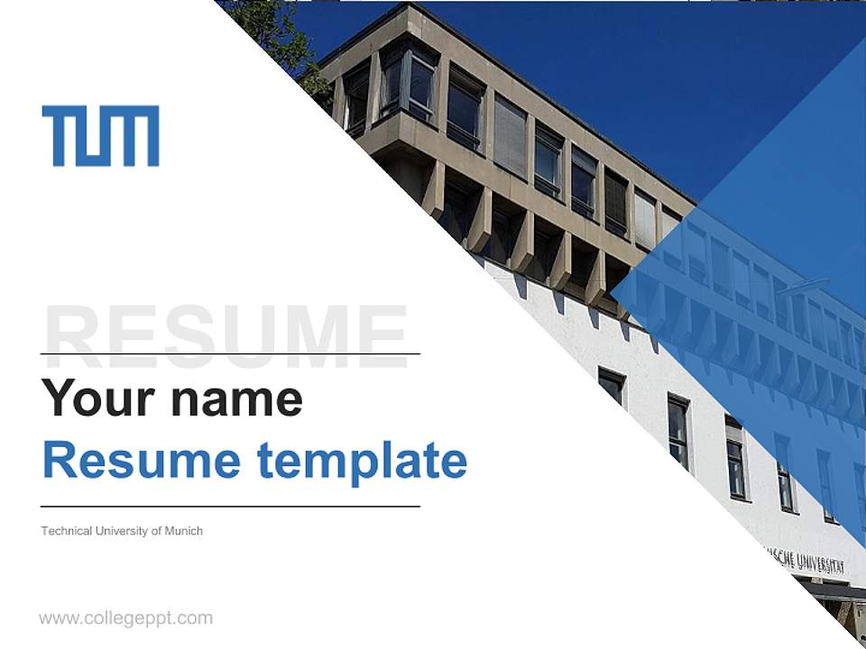 Technical University of Munich Resume PPT Template4:3 ratio PPT effect preview image5