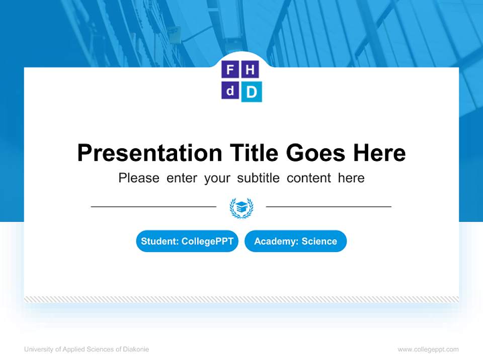 University of Applied Sciences of Diakonie National Scholarship Defense PPT Template4:3 ratio PPT effect preview image4