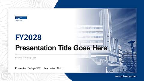 University of Duisburg-Essen Academic Presentation/Research Findings Report PPT Template
