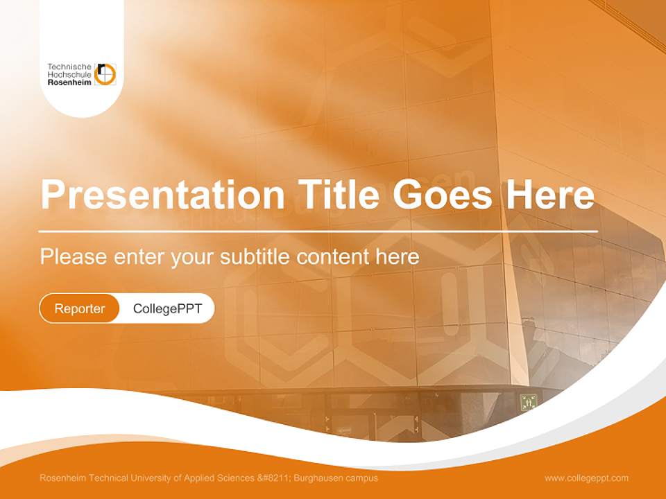 Rosenheim Technical University of Applied Sciences – Burghausen campus Lecture Sharing and Networking Event PPT Template4:3 ratio PPT effect preview image4