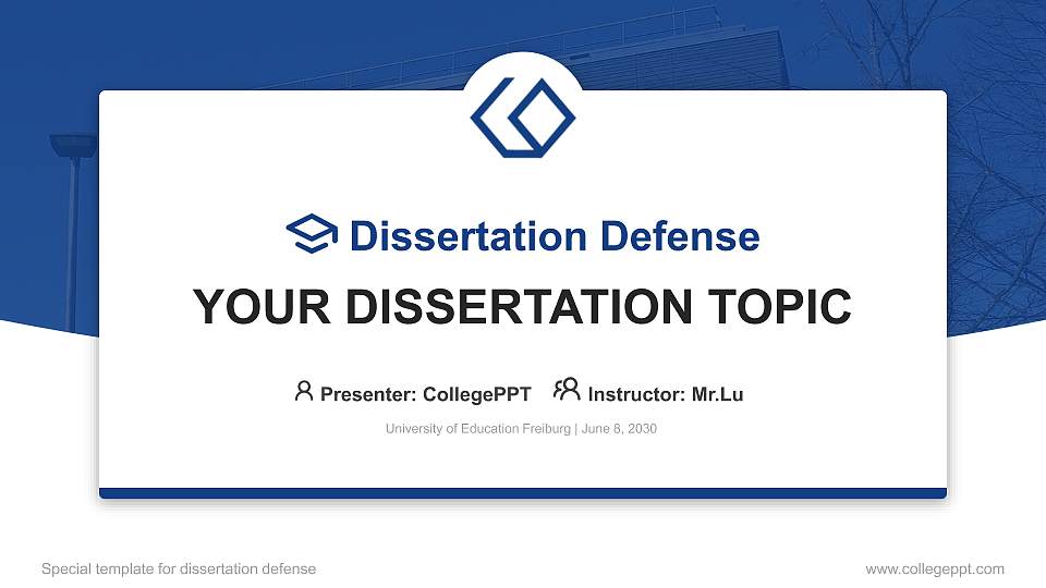 University of Education Freiburg Graduation Thesis Defense PPT Template16:9 ratio PPT effect preview image