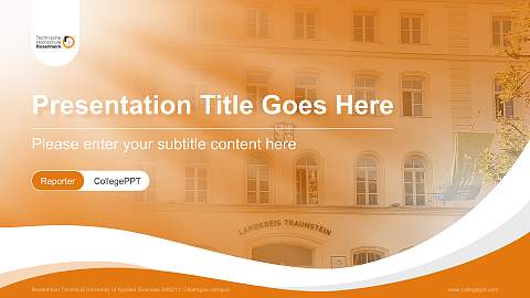 Rosenheim Technical University of Applied Sciences – Chiemgau campus Lecture Sharing and Networking Event PPT Template