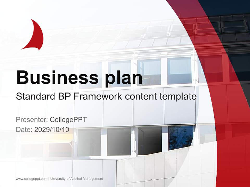 University of Applied Management Competition/Entrepreneurship Contest PPT Template4:3 ratio PPT effect preview image9