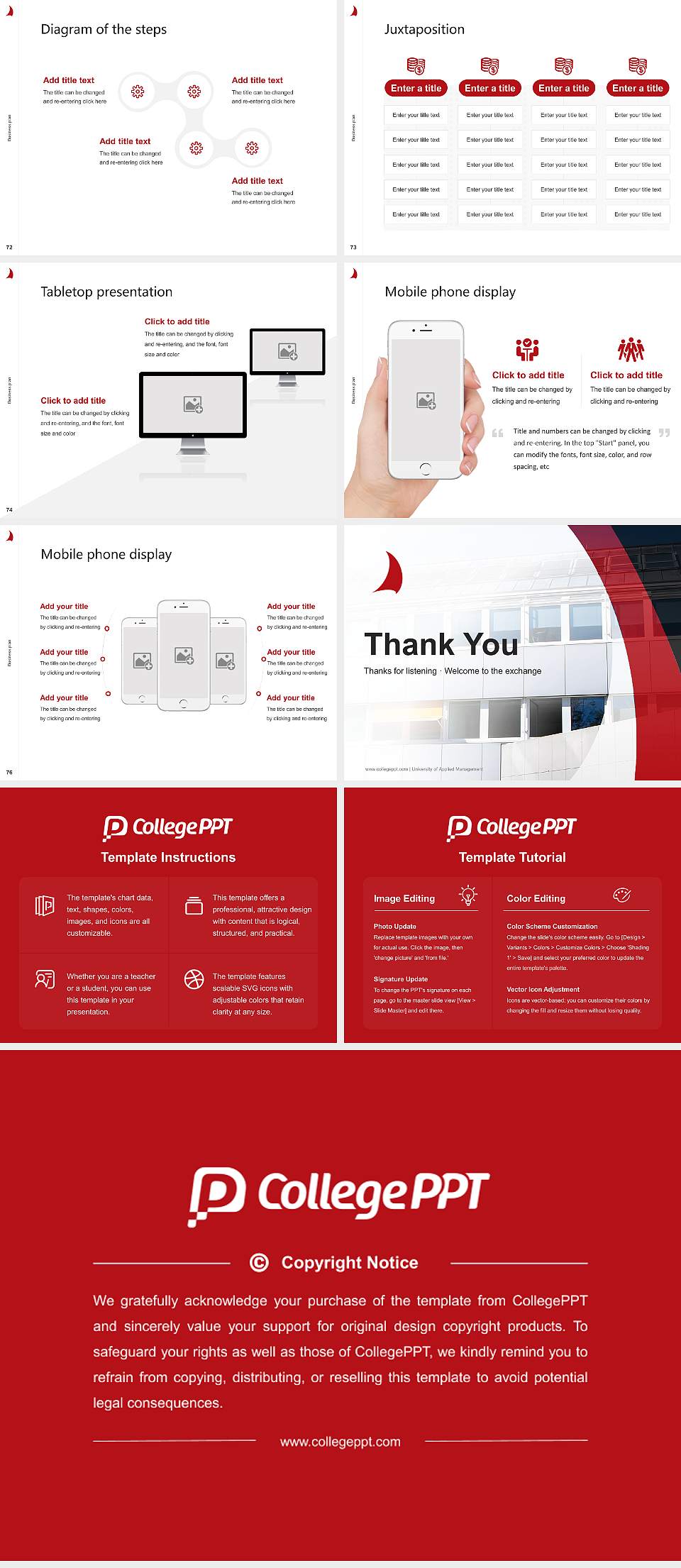 University of Applied Management Competition/Entrepreneurship Contest PPT Template4:3 ratio PPT effect preview image9