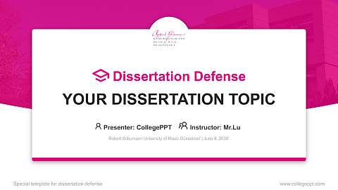 Robert Schumann University of Music Düsseldorf Graduation Thesis Defense PPT Template