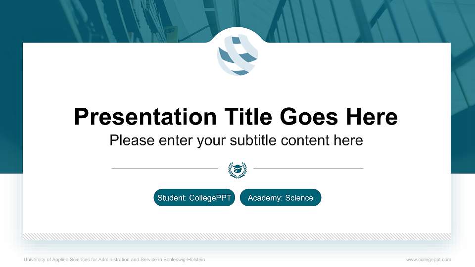 University of Applied Sciences for Administration and Service in Schleswig-Holstein National Scholarship Defense PPT Template16:9 ratio PPT effect preview image