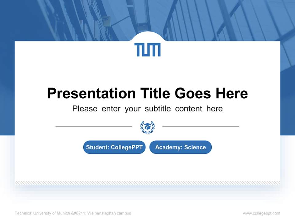 Technical University of Munich – Weihenstephan campus National Scholarship Defense PPT Template4:3 ratio PPT effect preview image4