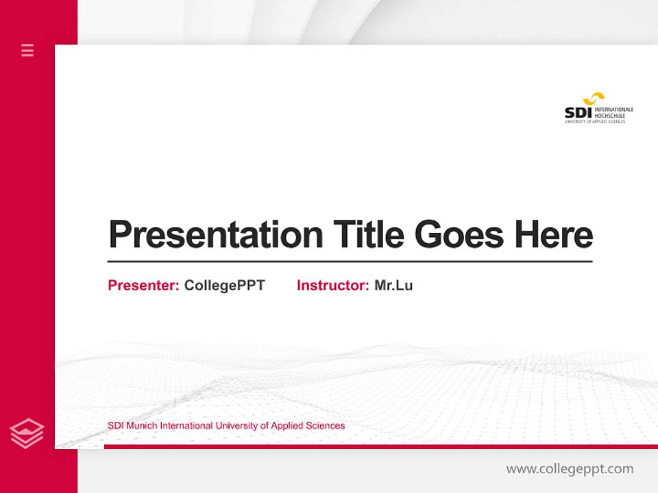 SDI Munich International University of Applied Sciences Thesis Proposal/Graduation Defense PPT Template4:3 ratio PPT effect preview image5