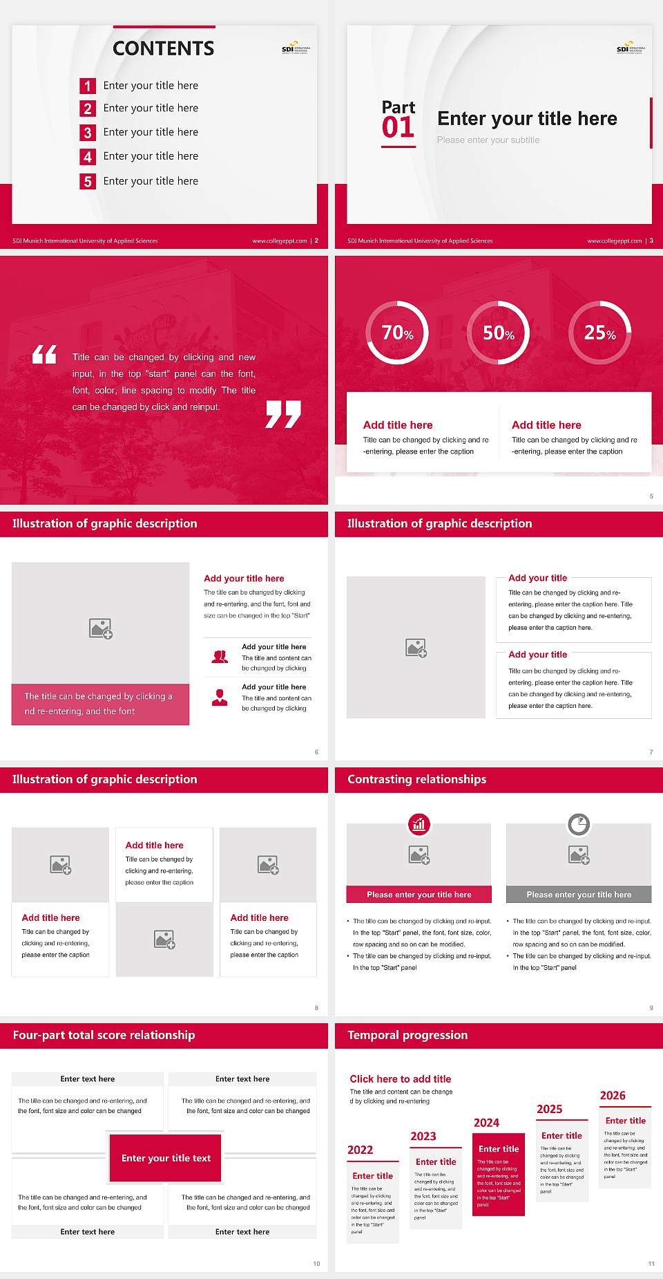 SDI Munich International University of Applied Sciences Thesis Proposal/Graduation Defense PPT Template4:3 ratio PPT effect preview image2