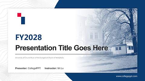 University of Church Music of the Evangelical Church of Westphalia Academic Presentation/Research Findings Report PPT Template