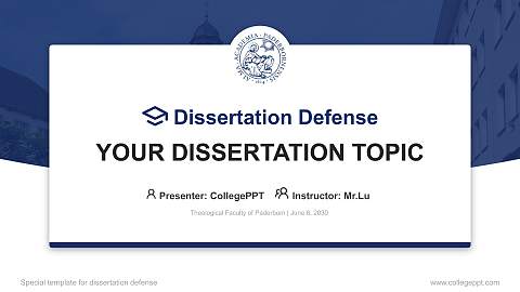 Theological Faculty of Paderborn Graduation Thesis Defense PPT Template