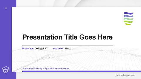 Rheinische University of Applied Sciences Cologne Thesis Proposal/Graduation Defense PPT Template