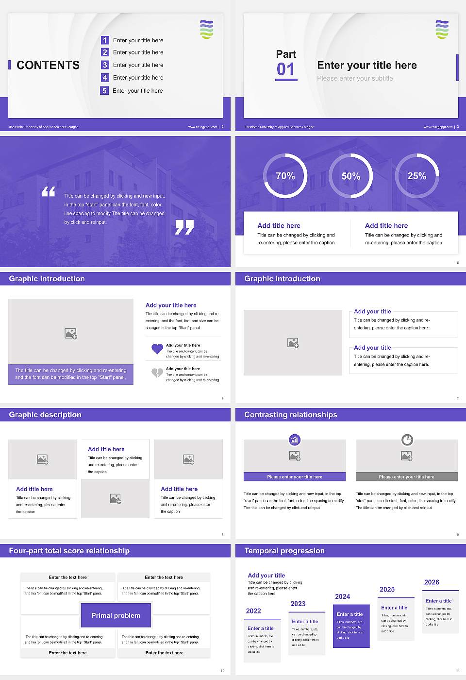 Rheinische University of Applied Sciences Cologne Thesis Proposal/Graduation Defense PPT Template16:9 ratio PPT effect preview image2