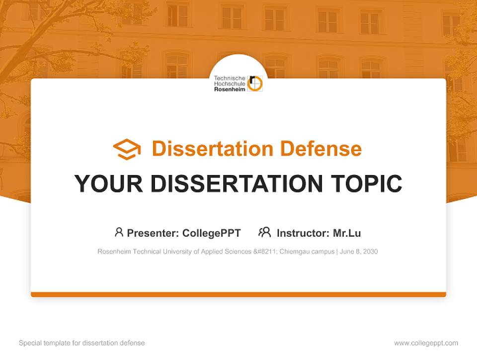 Rosenheim Technical University of Applied Sciences – Chiemgau campus Graduation Thesis Defense PPT Template4:3 ratio PPT effect preview image7