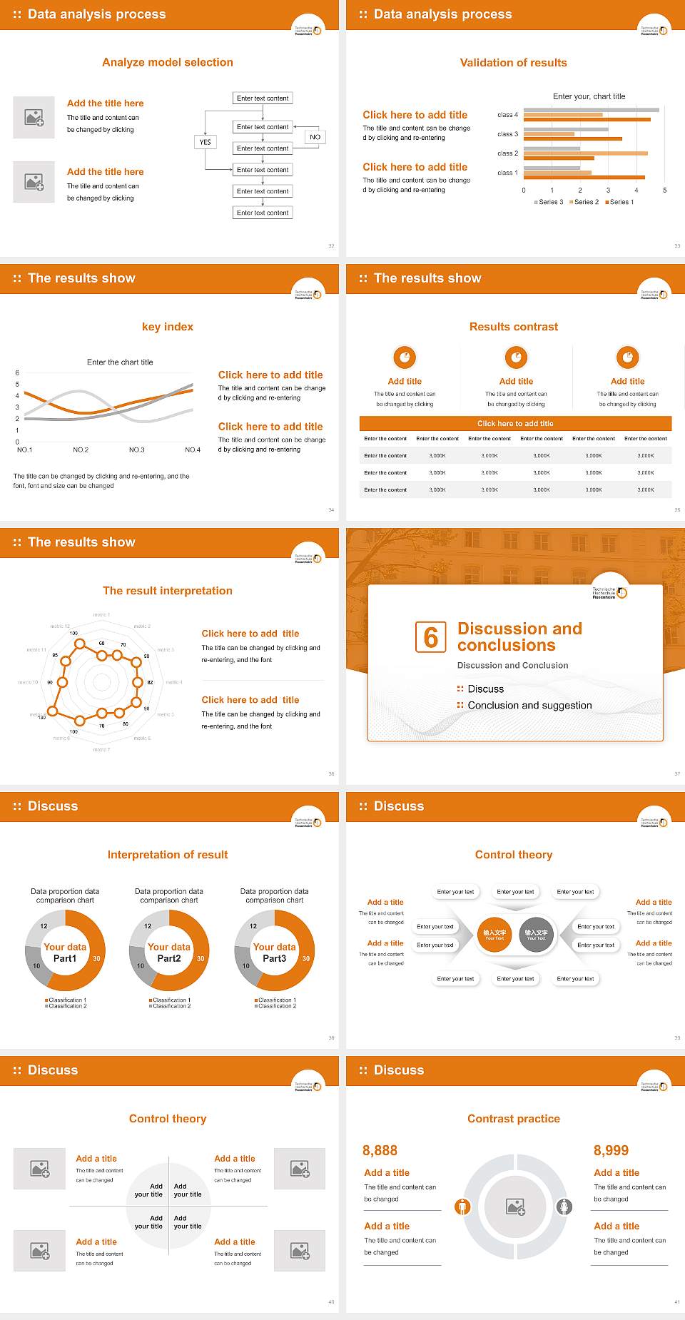 Rosenheim Technical University of Applied Sciences – Chiemgau campus Graduation Thesis Defense PPT Template4:3 ratio PPT effect preview image5