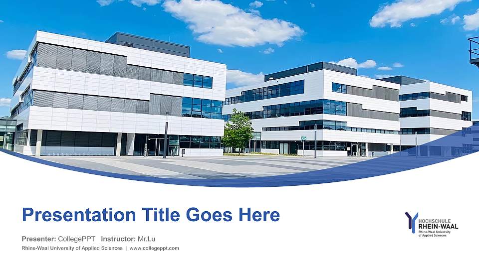 Rhine-Waal University of Applied Sciences Course/Courseware Creation PPT Template16:9 ratio PPT effect preview image