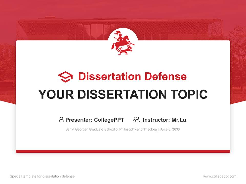 Sankt Georgen Graduate School of Philosophy and Theology Graduation Thesis Defense PPT Template4:3 ratio PPT effect preview image7