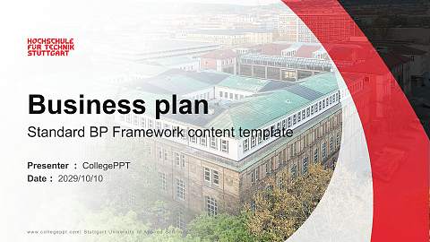 Stuttgart University of Applied Sciences Competition/Entrepreneurship Contest PPT Template