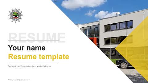 Saxony-Anhalt Police University of Applied Sciences Resume PPT Template
