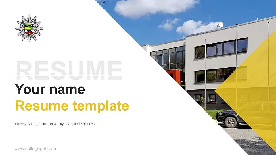 Saxony-Anhalt Police University of Applied Sciences Resume PPT Template16:9 ratio PPT effect preview image