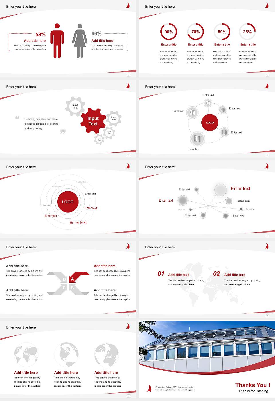 University of Applied Management Course/Courseware Creation PPT Template16:9 ratio PPT effect preview image4