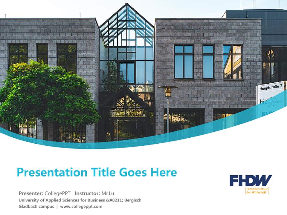 University of Applied Sciences for Business – Bergisch Gladbach campus Course/Courseware Creation PPT Template4:3 ratio PPT effect preview image5