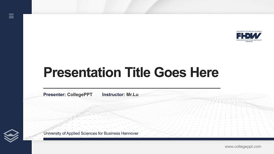 University of Applied Sciences for Business Hannover Thesis Proposal/Graduation Defense PPT Template16:9 ratio PPT effect preview image