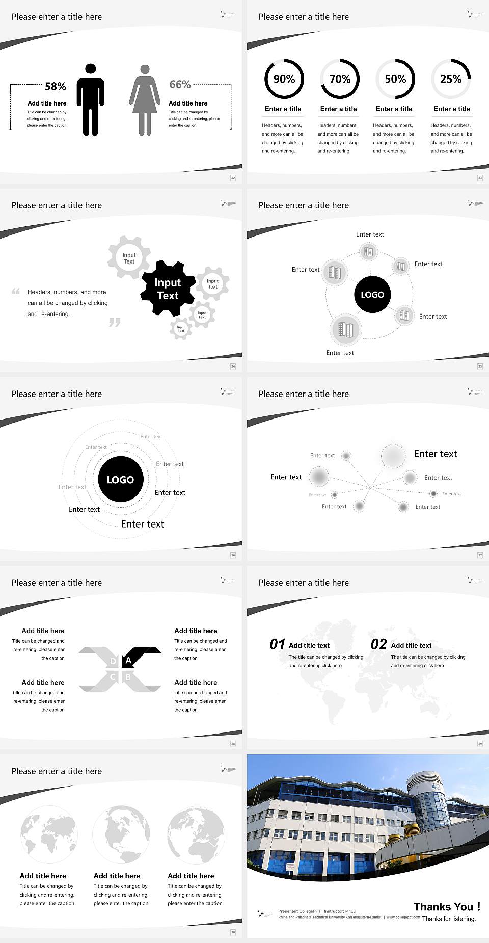 Rhineland-Palatinate Technical University Kaiserslautern-Landau Course/Courseware Creation PPT Template4:3 ratio PPT effect preview image4