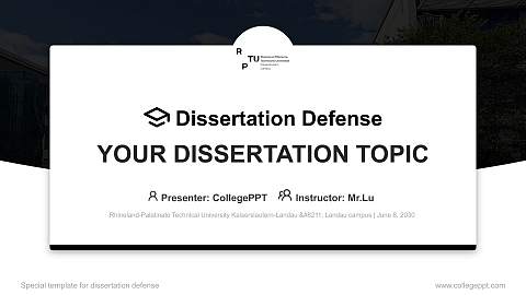 Rhineland-Palatinate Technical University Kaiserslautern-Landau – Landau campus Graduation Thesis Defense PPT Template