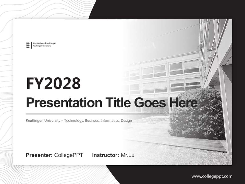 Reutlingen University – Technology, Business, Informatics, Design Academic Presentation/Research Findings Report PPT Template4:3 ratio PPT effect preview image5