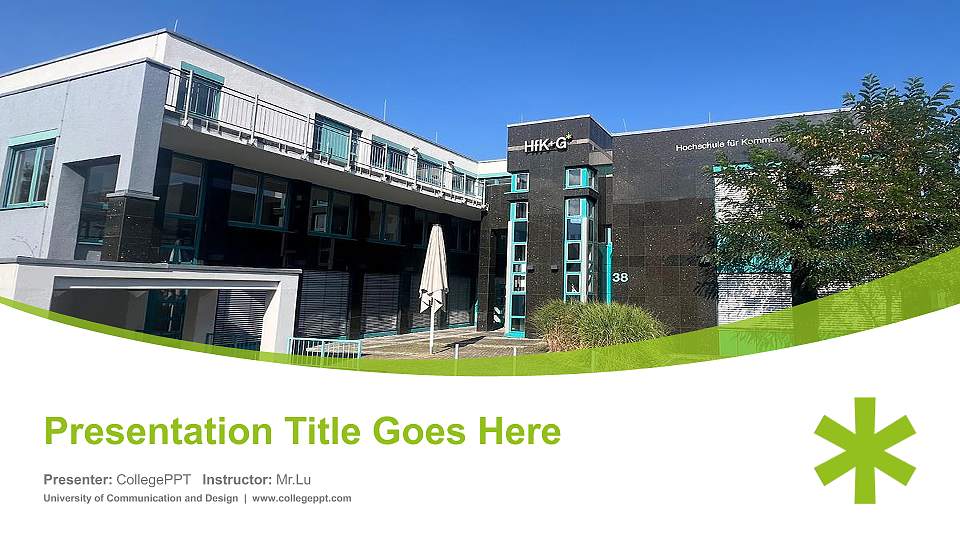 University of Communication and Design Course/Courseware Creation PPT Template16:9 ratio PPT effect preview image