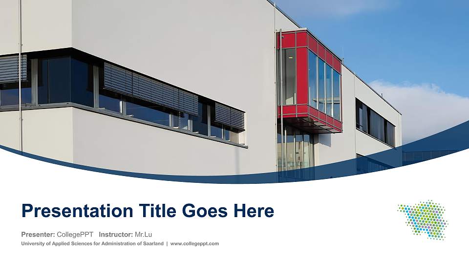 University of Applied Sciences for Administration of Saarland Course/Courseware Creation PPT Template16:9 ratio PPT effect preview image