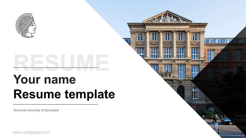 Technical University of Darmstadt Resume PPT Template16:9 ratio PPT effect preview image