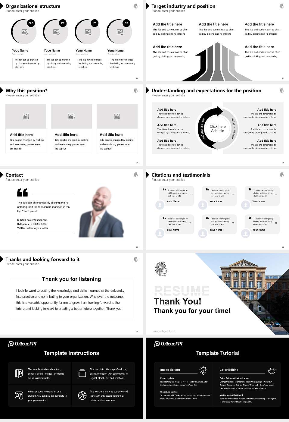 Technical University of Darmstadt Resume PPT Template16:9 ratio PPT effect preview image4