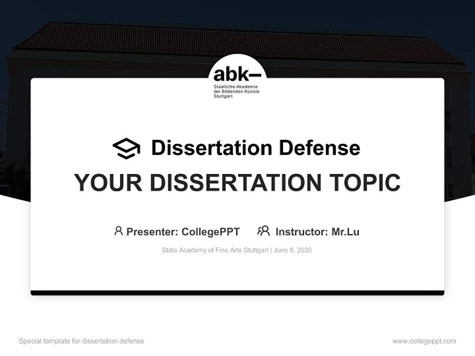 State Academy of Fine Arts Stuttgart Graduation Thesis Defense PPT Template4:3 ratio PPT effect preview image7