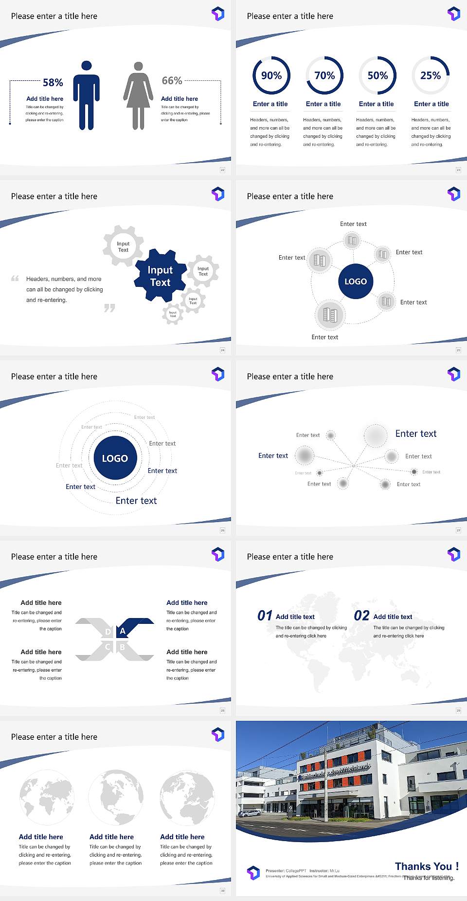 University of Applied Sciences for Small and Medium-Sized Enterprises – Frechen campus Course/Courseware Creation PPT Template4:3 ratio PPT effect preview image4